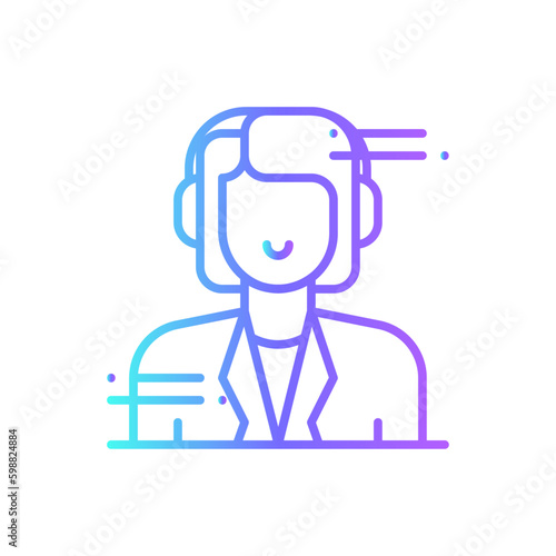 Customer Business icon with blue duotone style. person, service, support, user, human, online, information. Vector illustration