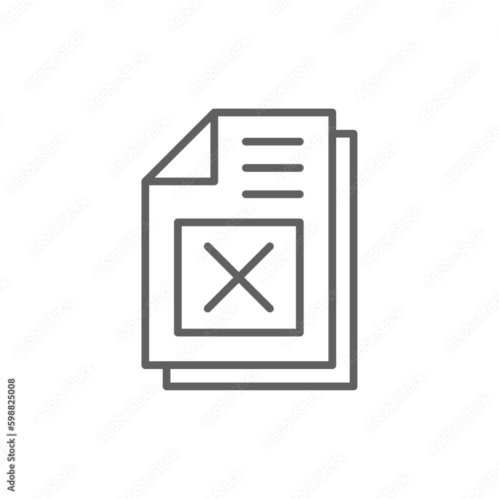 Rejected Business with black outline style. reject, no, wrong, cross, cancel, isolated, negative. Vector illustration Rejected Business with black outline style. reject, no, wrong, cross, cancel, isolated, negative. Vector illustration