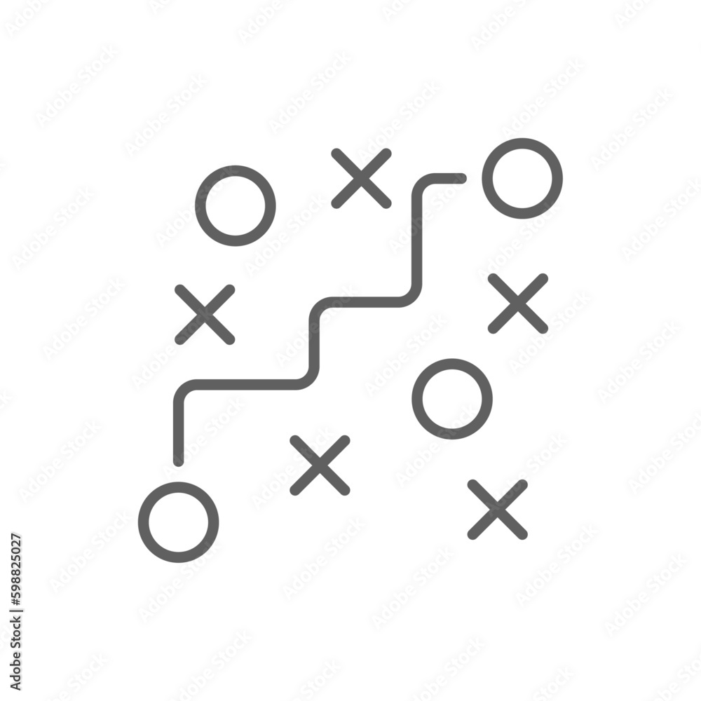 Strategy Business icon with black outline style. success, idea, target, concept, solution, plan, goal. Vector illustration Strategy Business icon with black outline style. success, idea, target, concept, solution, plan, goal. Vector illustration