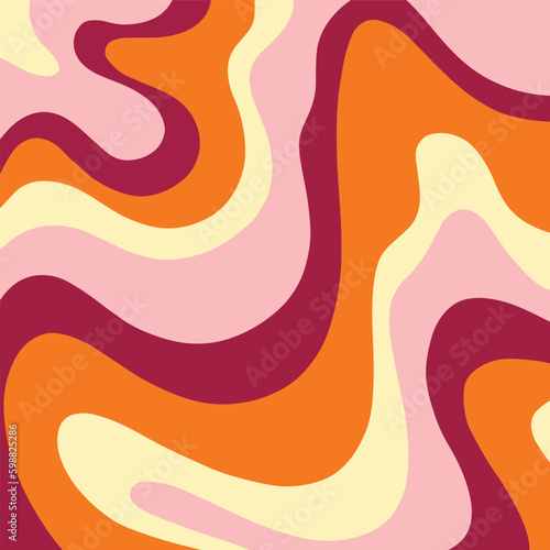 Retro swirls - pink orange red, vector illustration bbackground photo