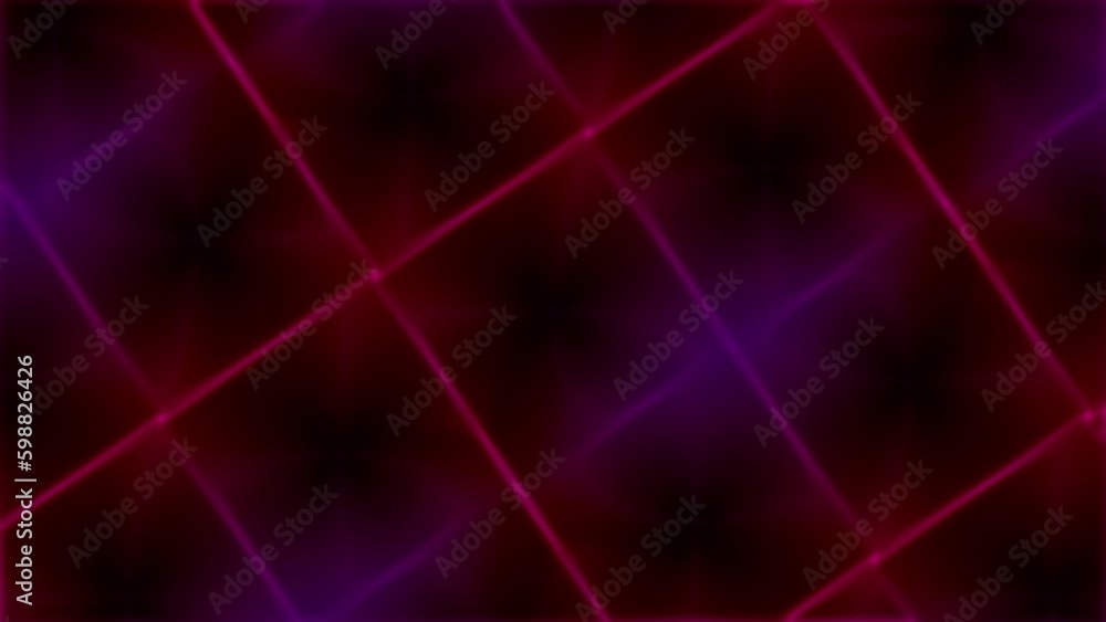 Neon glow grid texture on black background. Viva magenta purple blue flashes in dark. Inclined square shapes pattern. Disco vibes. Seamless animation. Space futuristic template. Technology wallpaper Neon glow grid texture on black background. Viva magenta purple blue flashes in dark. Inclined square shapes pattern. Disco vibes. Seamless animation. Space futuristic template. Technology wallpaper