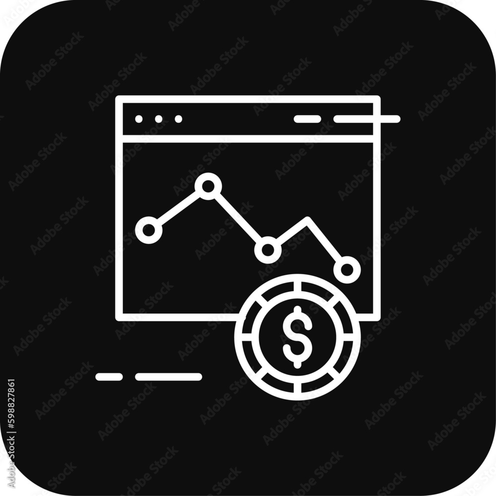 Down Statistics Business icon with black filled line style. chart, graph, arrow, finance, diagram, graphic, economy. Vector illustration Down Statistics Business icon with black filled line style. chart, graph, arrow, finance, diagram, graphic, economy. Vector illustration