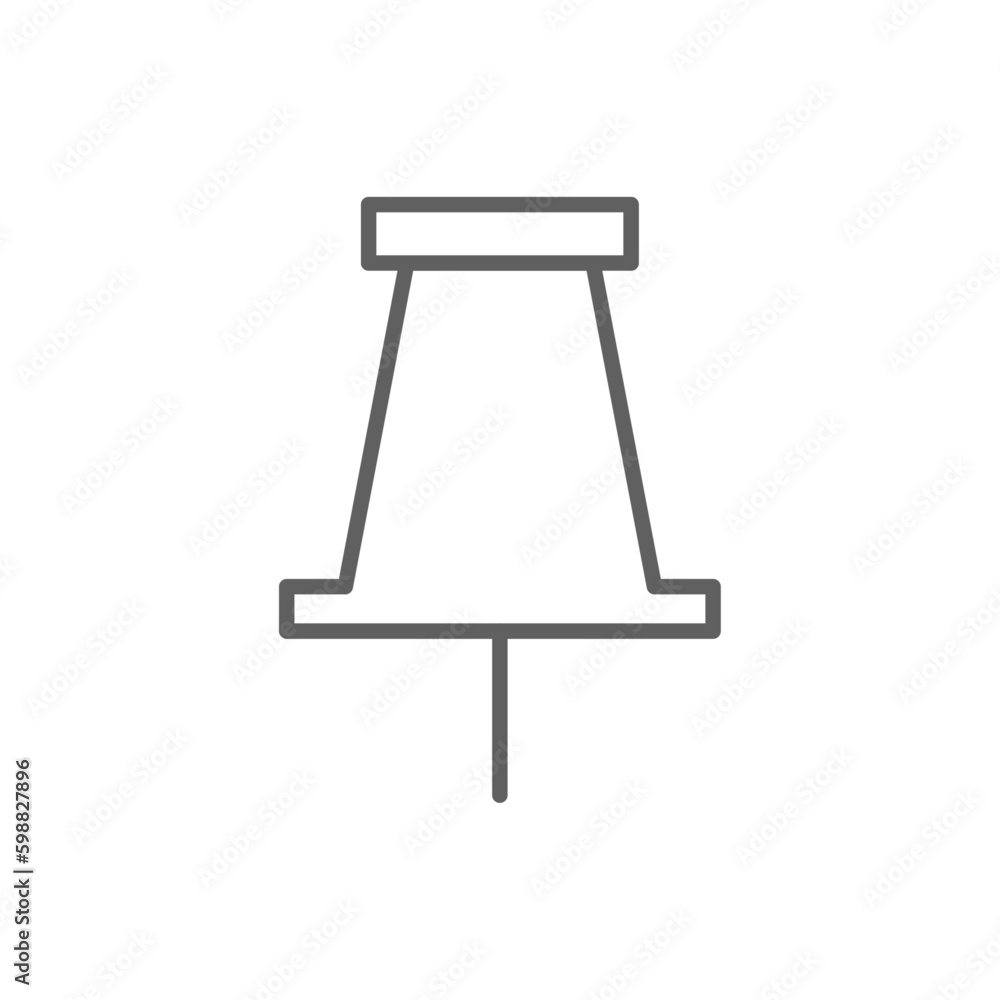 Paper pin Business icon with black outline style. clip, attach, memo, stationery, attachment, post, notice. Vector illustration Paper pin Business icon with black outline style. clip, attach, memo, stationery, attachment, post, notice. Vector illustration