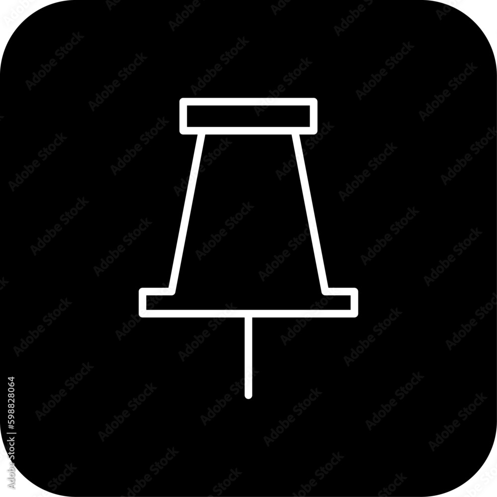 Paper pin Business icon with black filled line style. clip, attach, memo, stationery, attachment, post, notice. Vector illustration Paper pin Business icon with black filled line style. clip, attach, memo, stationery, attachment, post, notice. Vector illustration