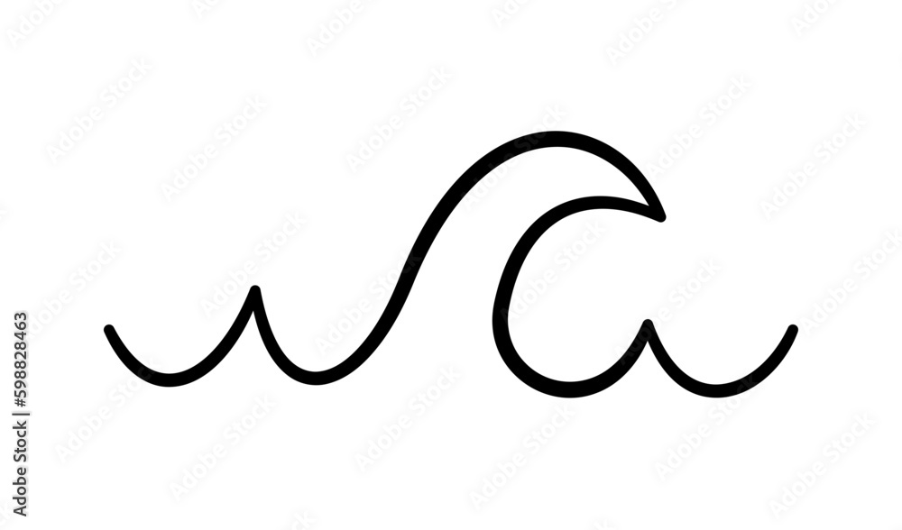 Doodle sea wave icon. Hand drawn simple wavy line. Sea storm scribble icon. Ocean water flow curve sketch. Aqua doodle symbol. Vector illustration isolated on white background. Generative AI Doodle sea wave icon. Hand drawn simple wavy line. Sea storm scribble icon. Ocean water flow curve sketch. Aqua doodle symbol. Vector illustration isolated on white background. Generative AI