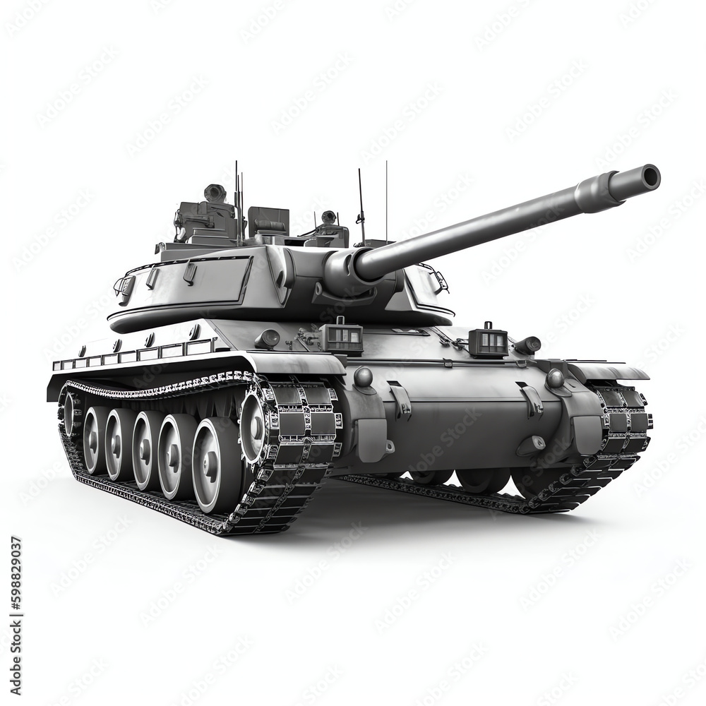 tank isolated on white - generative ai