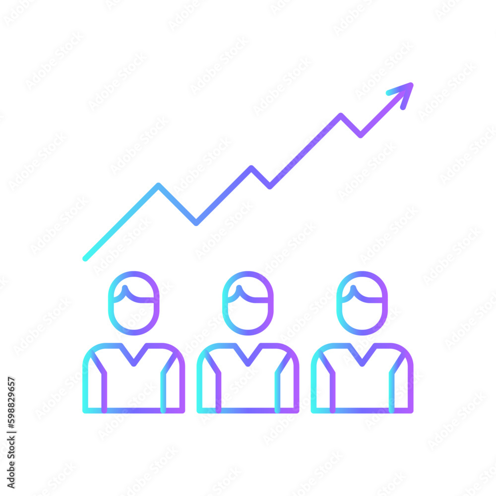 Team progress Team work icon with blue duotone style. success, arrow, improvement, achievement, process, goal, growth. Vector illustration Team progress Team work icon with blue duotone style. success, arrow, improvement, achievement, process, goal, growth. Vector illustration