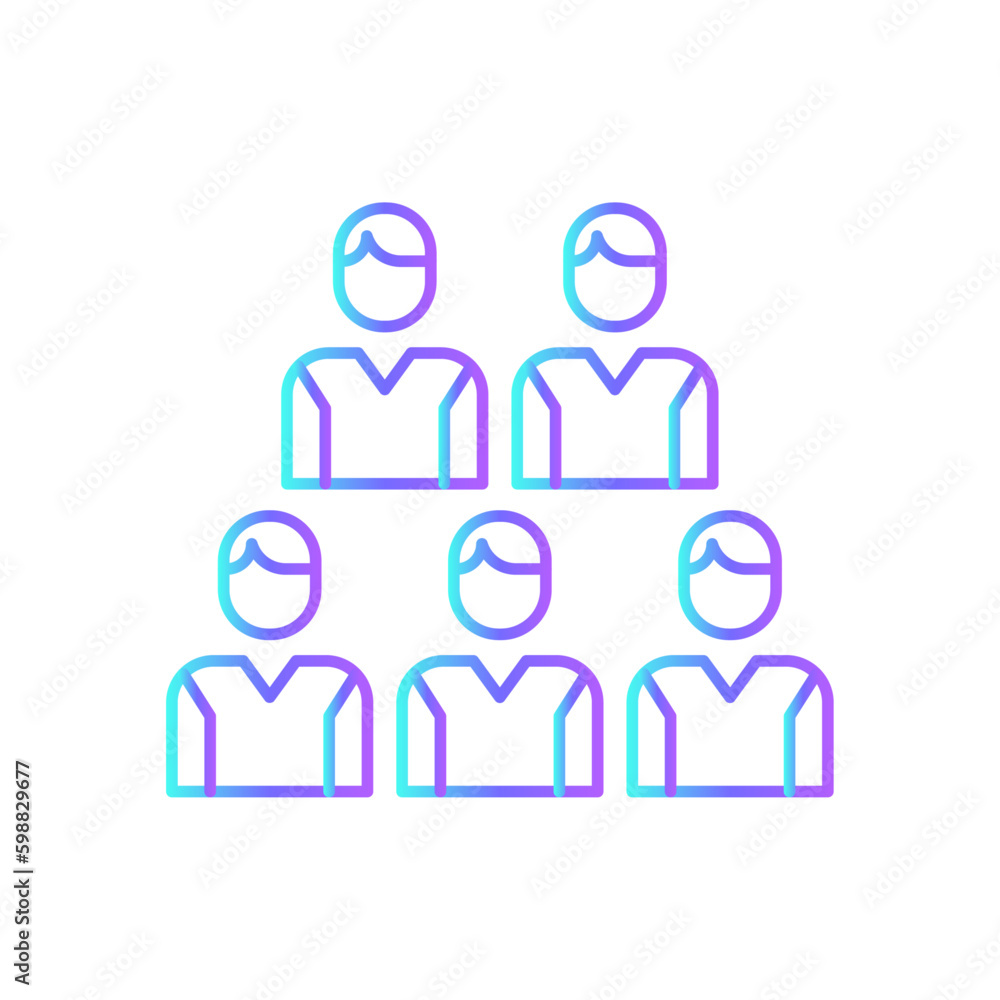 Team work icon with blue duotone style. together, office, people, work, corporate, cooperation, partnership. Vector illustration Team work icon with blue duotone style. together, office, people, work, corporate, cooperation, partnership. Vector illustration
