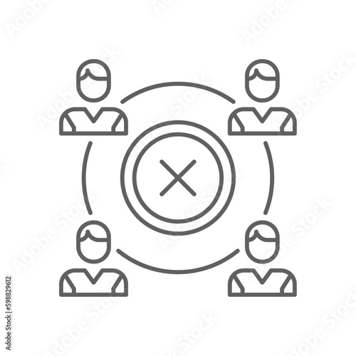 Bad team Team work icon with black outline style. person, work, human, concept, people, communication, staff. Vector illustration