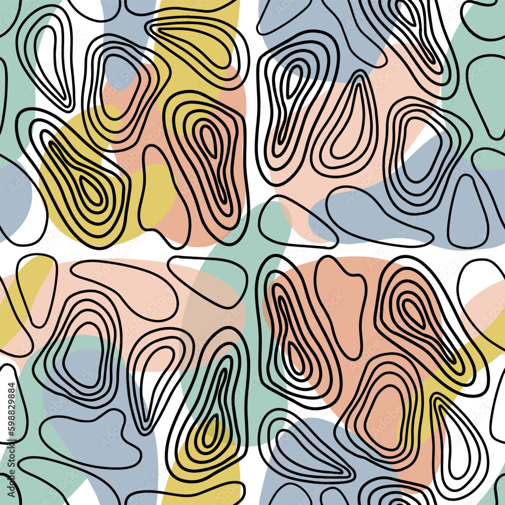Seamless abstract pattern. Hand drawn various shapes and objects. Abstract contemporary modern trendy vector illustration. Stamp texture. Seamless abstract pattern. Hand drawn various shapes and objects. Abstract contemporary modern trendy vector illustration. Stamp texture.