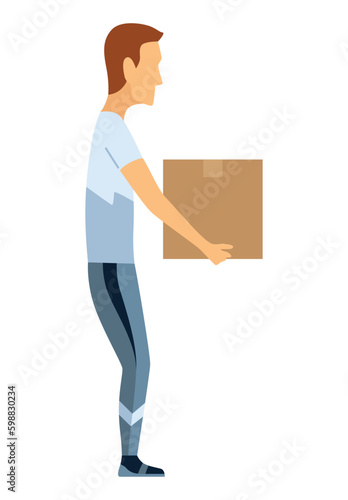 Lifting technique safe movement. Safety. Incorrect instruction for moving heavy packages for workers. Ergonomic movement for loading objects vector flat illustration