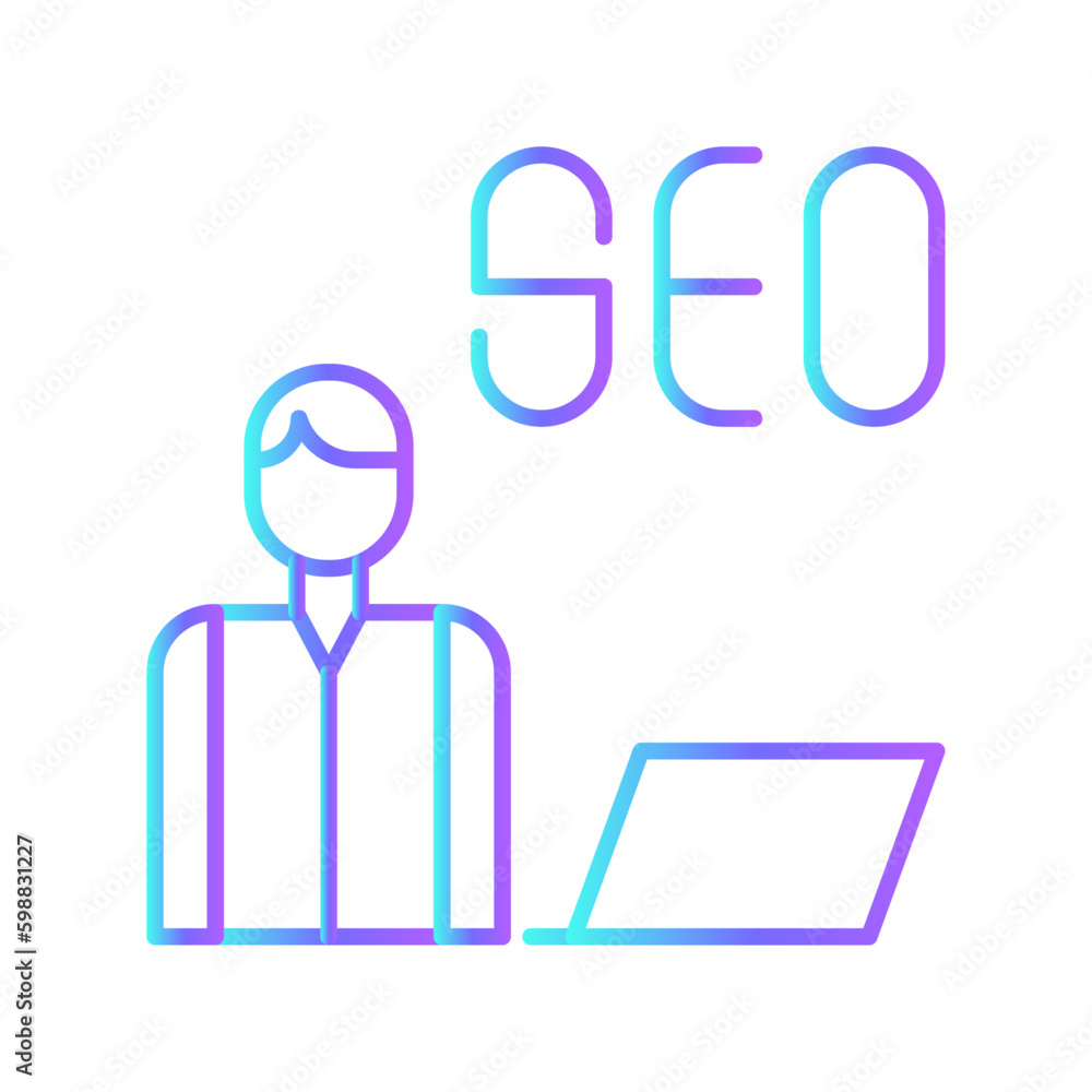 SEO analist people Marketing people icon with blue duotone style. finance, chart, financial, money, strategy, information, commerce. Vector illustration SEO analist people Marketing people icon with blue duotone style. finance, chart, financial, money, strategy, information, commerce. Vector illustration