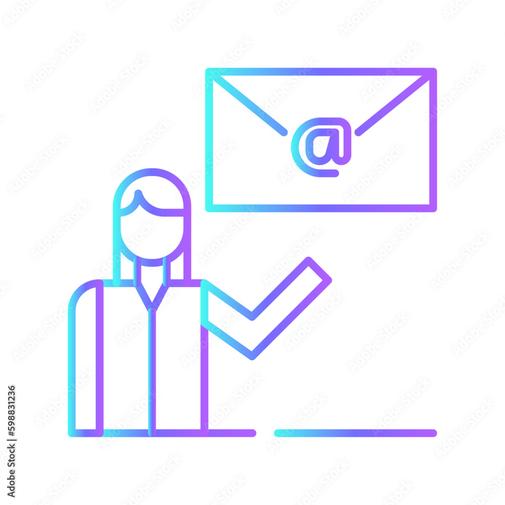 Email marketing people Marketing people icon with blue duotone style. social, media, online, seo, communication, network, promotion. Vector illustration Email marketing people Marketing people icon with blue duotone style. social, media, online, seo, communication, network, promotion. Vector illustration