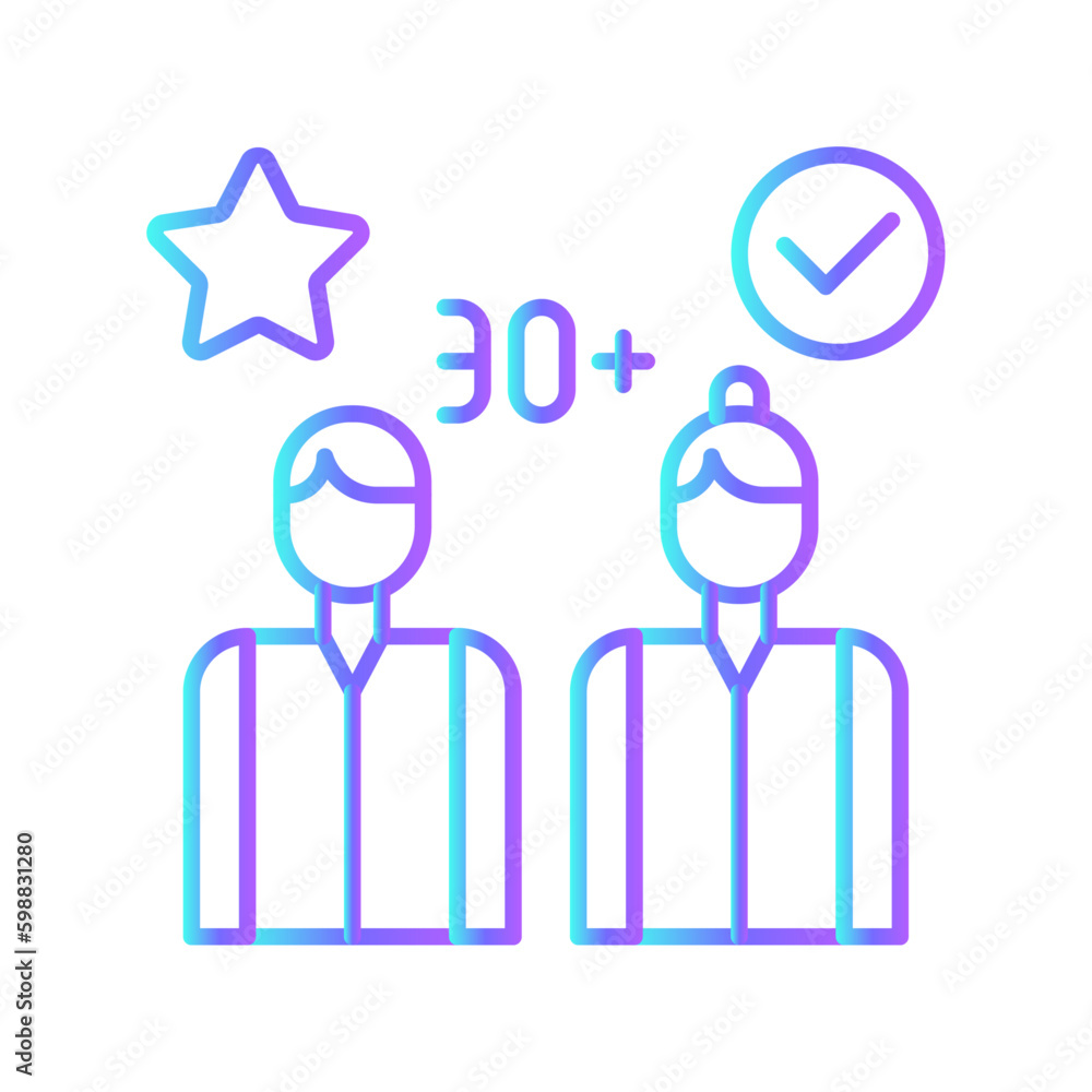 Influencer people Marketing people icon with blue duotone style. media, communication, strategy, ambassador, idea, brand, concept. Vector illustration Influencer people Marketing people icon with blue duotone style. media, communication, strategy, ambassador, idea, brand, concept. Vector illustration