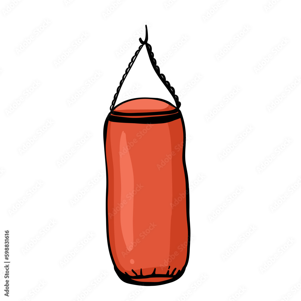 Punching bag for training power punch. Vector illustration. Punching bag for training power punch. Vector illustration.