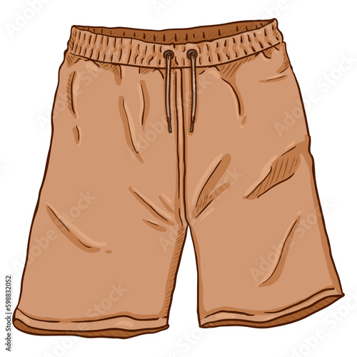 Vector Cartoon Illustration - Beige Sport Shorts