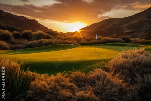sunrise in the golf course