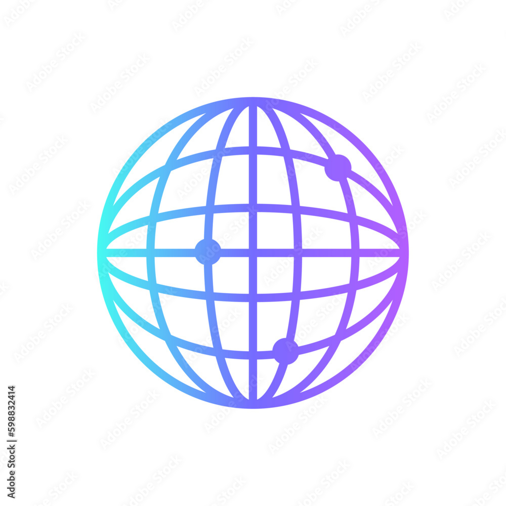 Network Technology icon with blue duotone style. connection, social, global, technology, information, networking, world. Vector illustration