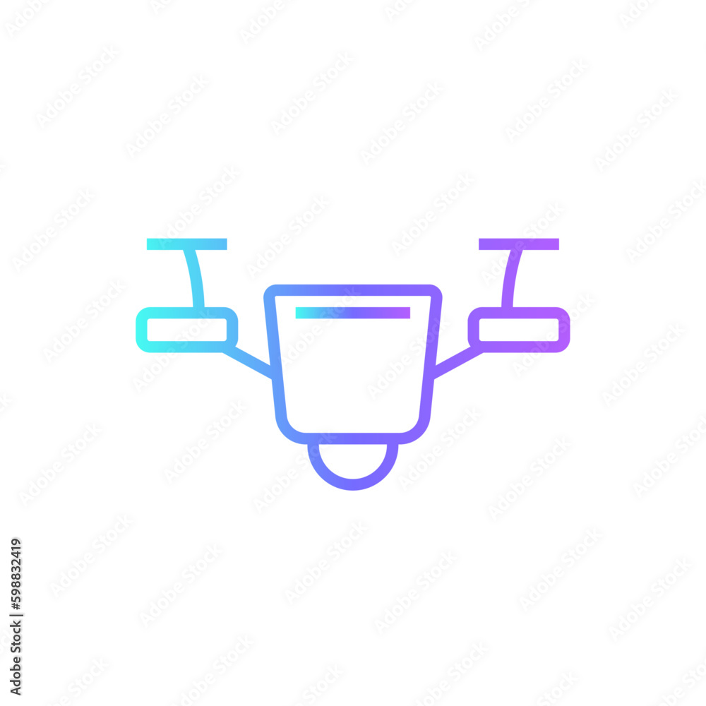 Drone Technology icon with blue duotone style. fly, innovation, copter, camera, aerial, control, remote. Vector illustration