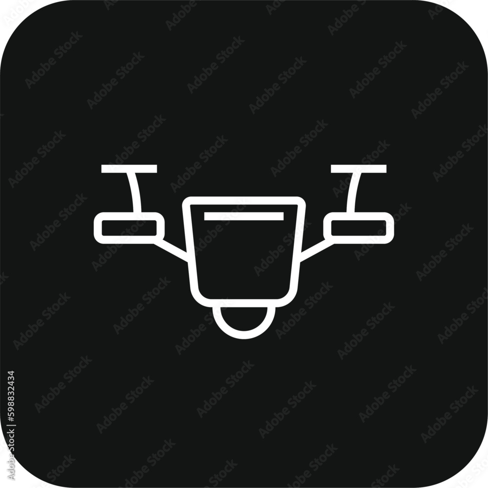 Drone Technology icon with black filled line style. fly, innovation, copter, camera, aerial, control, remote. Vector illustration Drone Technology icon with black filled line style. fly, innovation, copter, camera, aerial, control, remote. Vector illustration