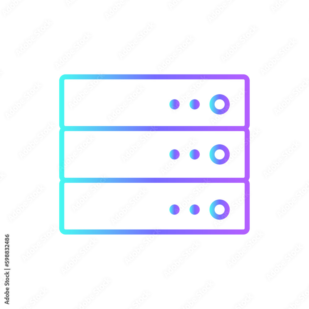 Server Technology icon with blue duotone style. network, computer, data, cloud, database, connection, hosting. Vector illustration Server Technology icon with blue duotone style. network, computer, data, cloud, database, connection, hosting. Vector illustration