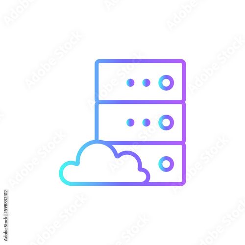 Cloud Server Technology icon with blue duotone style. network, internet, computer, connection, database, information. Vector illustration