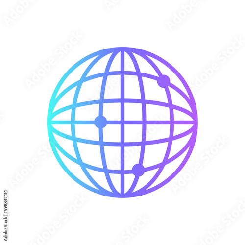 Network Technology icon with blue duotone style. connection  social  global  technology  information  networking  world. Vector illustration