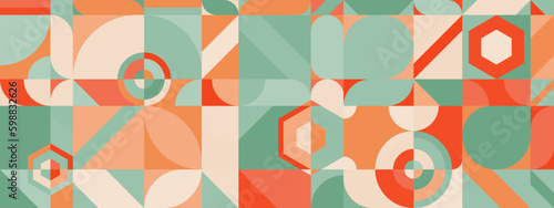 Geometri Retro colorful different shape abstract design banner