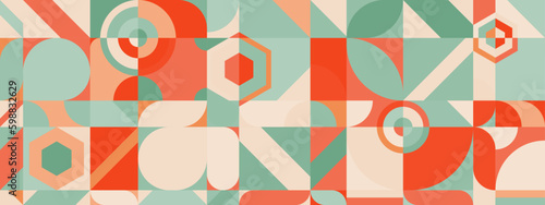 Geometri Retro colorful different shape abstract design banner