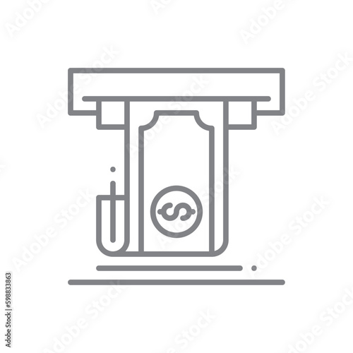 Money Finance and economy icon with black outline style. cash, payment, finance, dollar, investment, credit, pay. Vector illustration