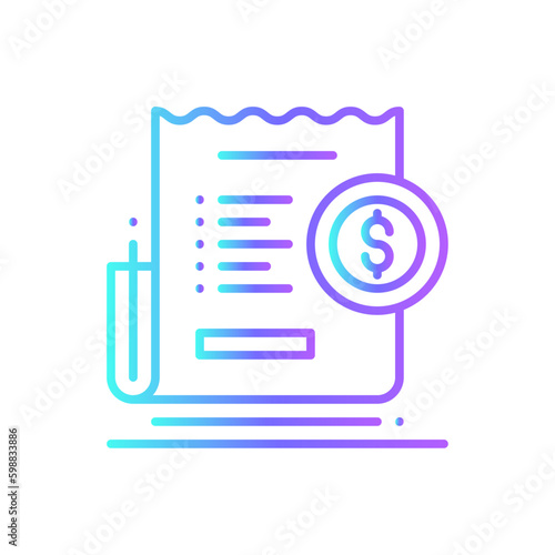 Bill Finance and economy icon with blue duotone style. payment, finance, document, receipt, pay, financial, paper. Vector illustration