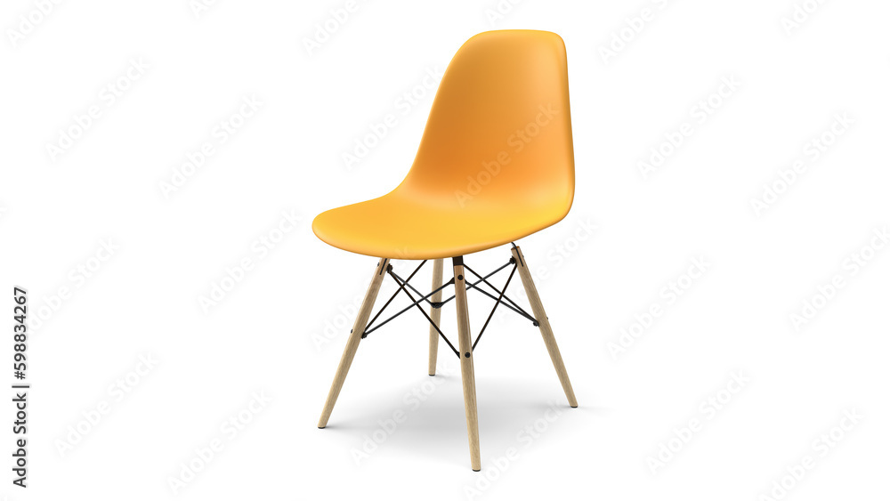 3d render chair isolated with shadow view from the right 3d render chair isolated with shadow view from the right