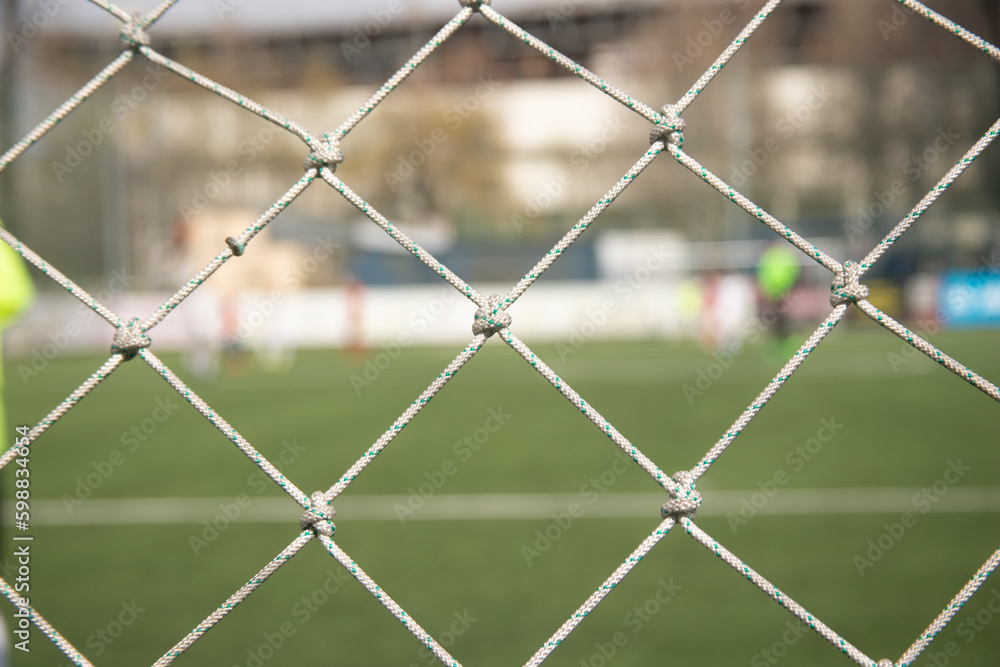 soccer goal net on grass soccer goal net on grass
