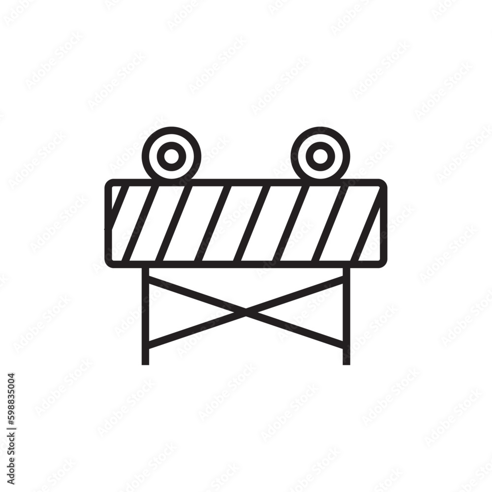 Barrier Construction icon with black outline style. protection, safety, road, closed, street, construction, warning. Vector illustration Barrier Construction icon with black outline style. protection, safety, road, closed, street, construction, warning. Vector illustration