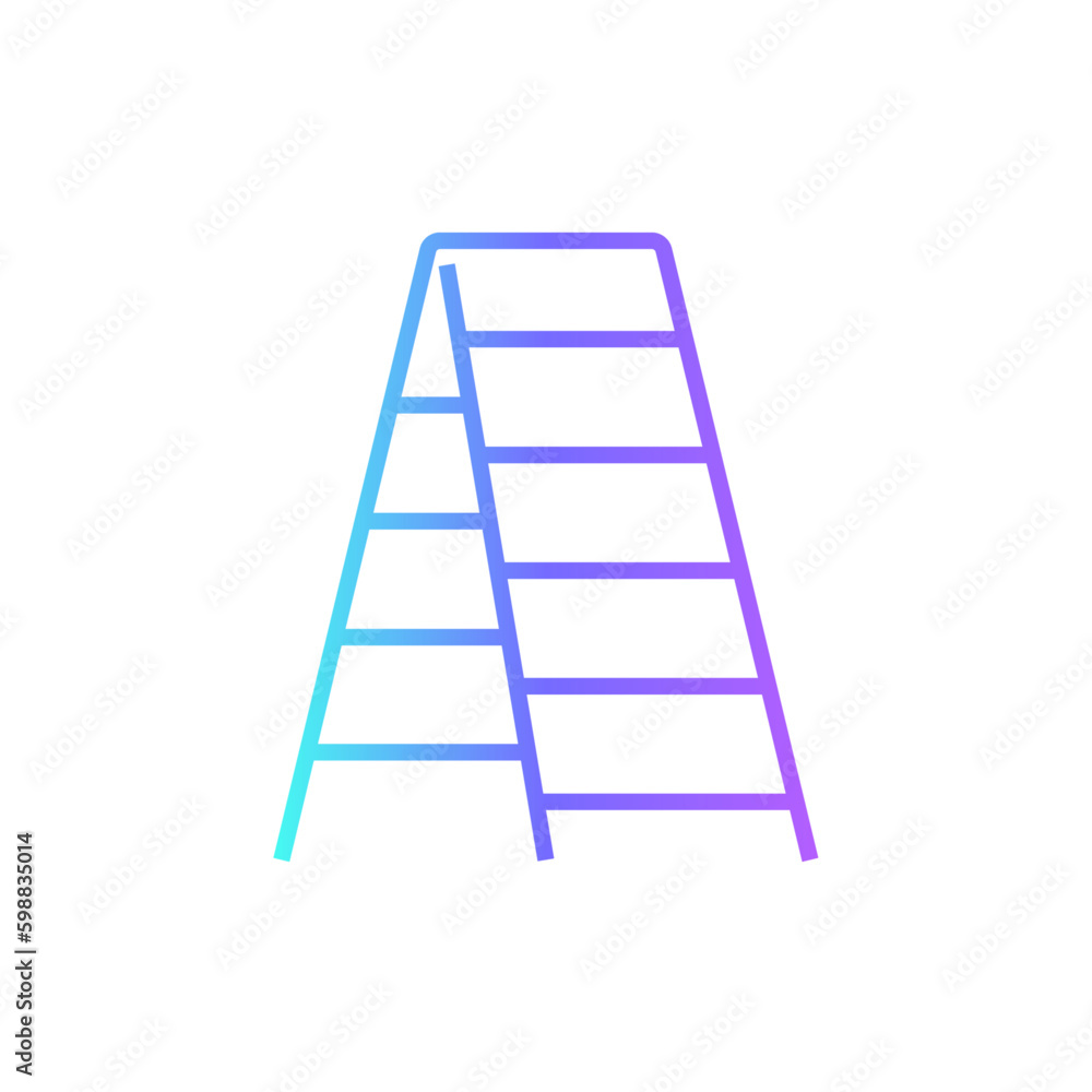 Ladder Construction icon with blue duotone style. climb, up, stair, staircase, construction, tool, home. Vector illustration Ladder Construction icon with blue duotone style. climb, up, stair, staircase, construction, tool, home. Vector illustration