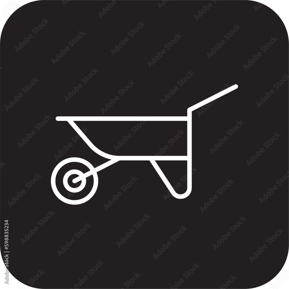 Wheelbarrow Construction icon with black filled line style. gardening, equipment, tools, construction, truck, sand, tool. Vector illustration Wheelbarrow Construction icon with black filled line style. gardening, equipment, tools, construction, truck, sand, tool. Vector illustration