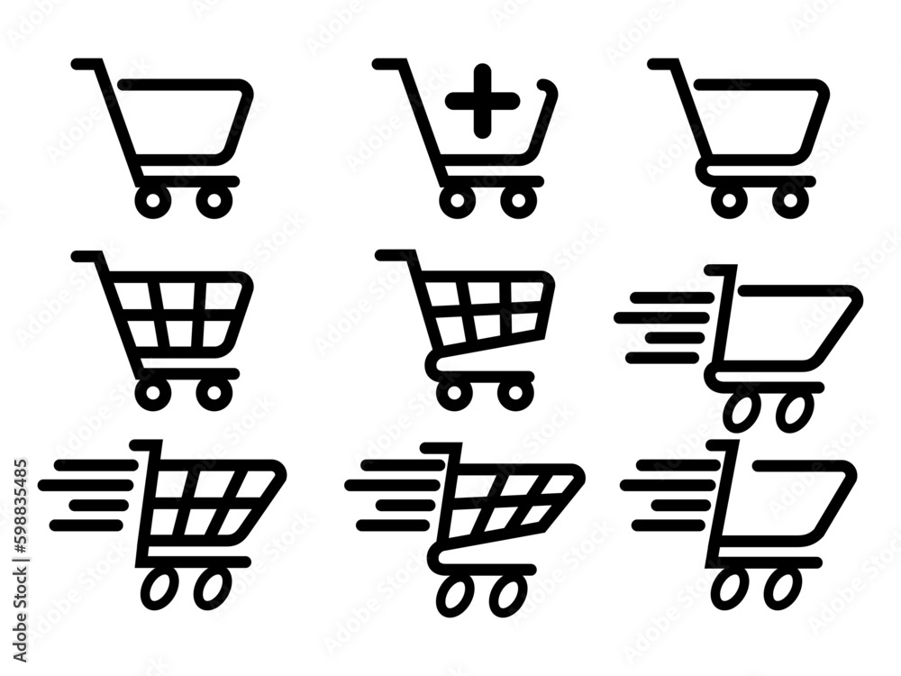 trolley shopping cart icon for online shop