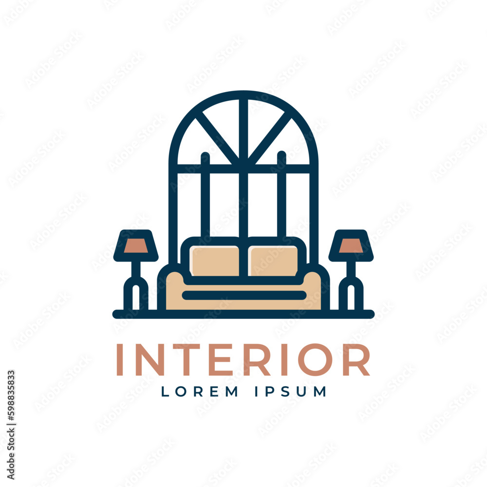 Fototapeta premium Minimalist home decoration interior logo design