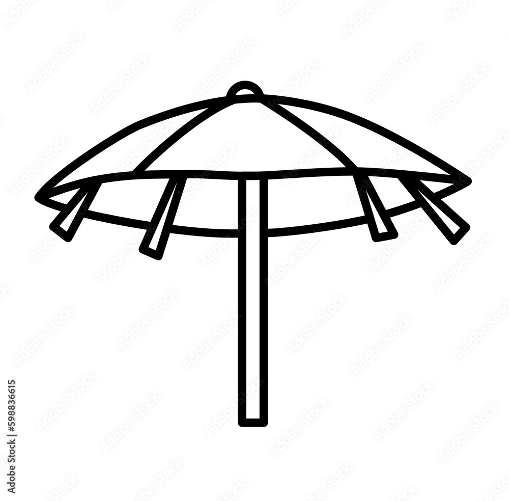 Umbrella and chair beach summer holidays outline icon Umbrella and chair beach summer holidays outline icon