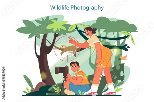 Happy children exploring nature on summer holidays. Kids with family