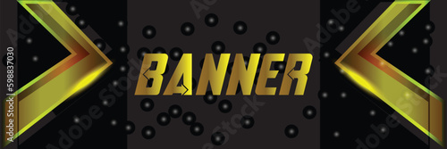 Gold and black banner illustration, Golden banner background