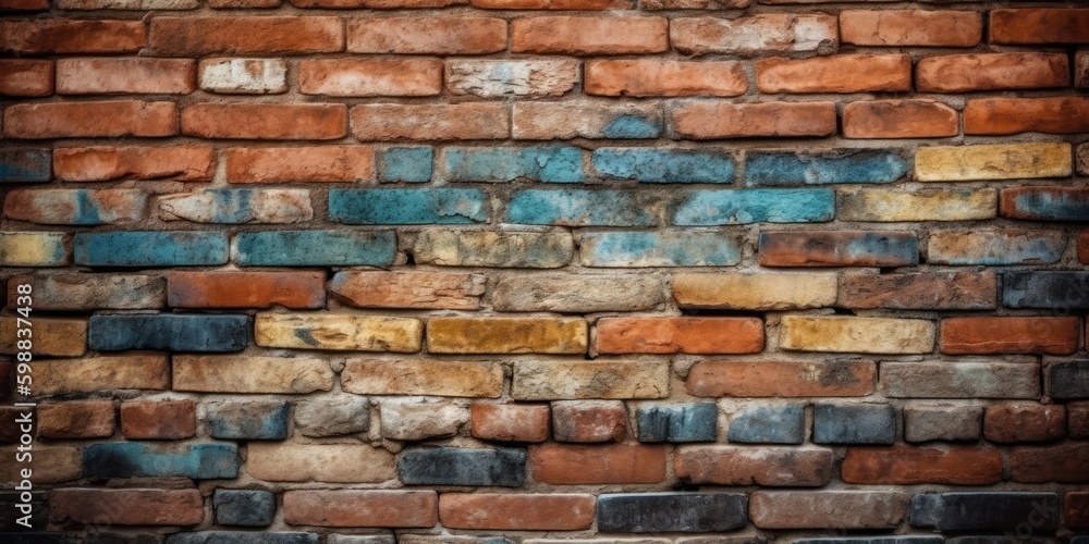 Obraz premium Brick wall background, Brick wall texture Created Generative Ai