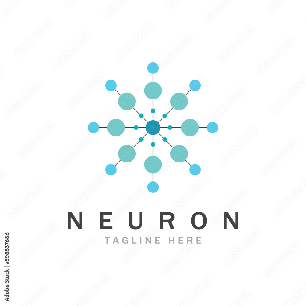 Neuron logo or nerve cell logo design,molecule logo illustration template icon with vector concept Neuron logo or nerve cell logo design,molecule logo illustration template icon with vector concept