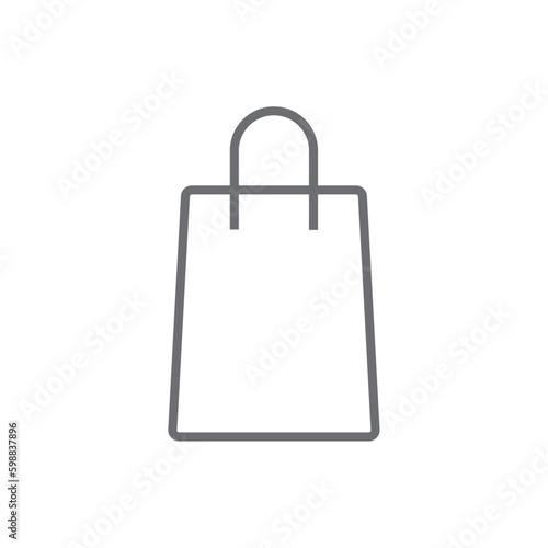 Shopping Bag Shopping icon with black outline style. buy, retail, package, shop, commercial, packaging, purchase. Vector illustration