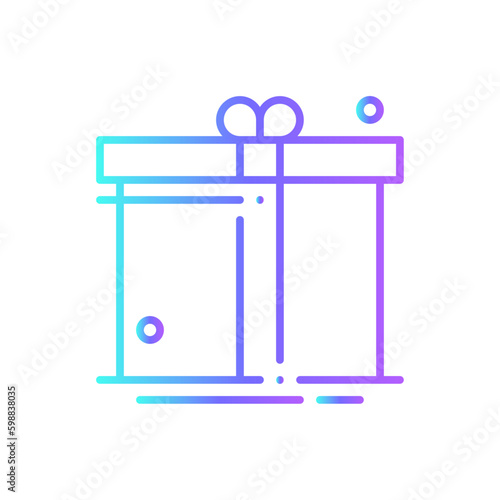 Birthday Gift Shopping icon with blue duotone style. present, package, ribbon, surprise, celebration, decoration, give. Vector illustration