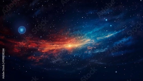 Illustration showcasing the vastness of space with a galaxy  stars  and interstellar dust