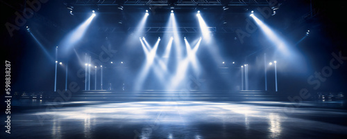 stage lighting with some blue lights