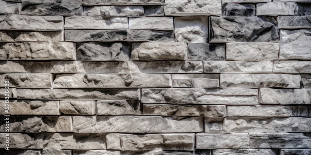 Fototapeta premium White stone wall texture background. Created Generative Ai