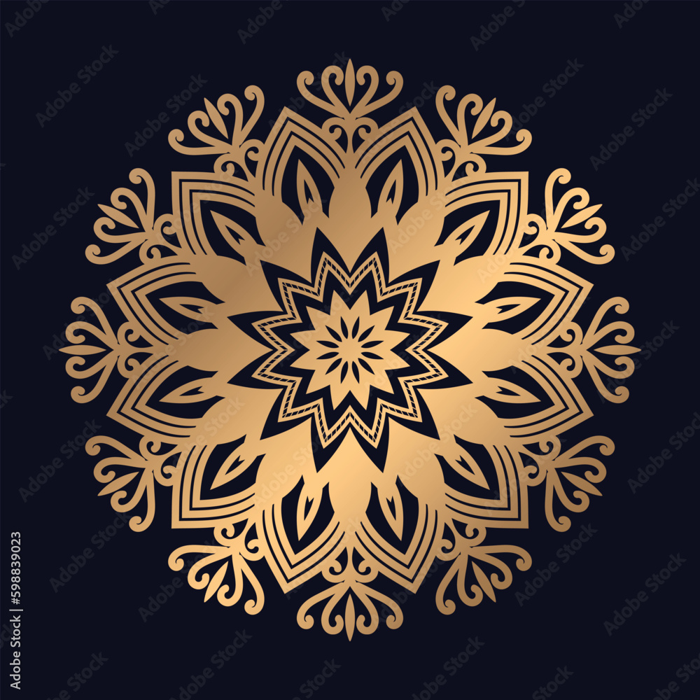 Luxury ornamental with golden mandala background Vector Template Luxury ornamental with golden mandala background Vector Template