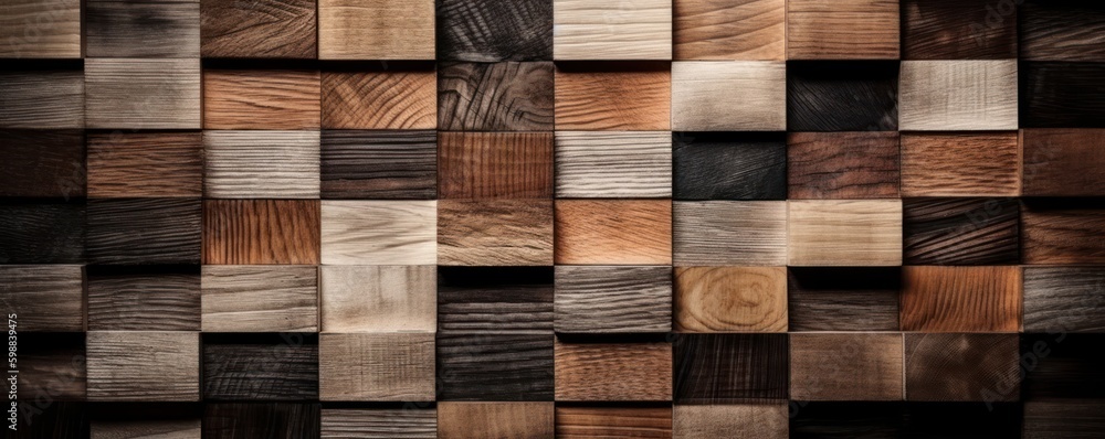 Wooden texture background, Abstract brown wood pattern. Generative AI